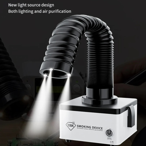 TBK Mini Efficient Purification Smoking Instrument Soldering Cleaner Fume Extractor Air Cleaner With LED Light BGA PCB Repair