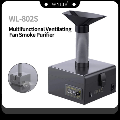 WYLIE WL-802S Fume Extractor Desktop Soldering Smoke Purifier Dust Purification System for Phone Repair Welding Absorbing Smoke