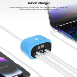 RELIFE RL-309U 72W Smart 6-port Charger Dual PD/Dual QC for most mainstream brand mobile phones/tablets/laptops and other device