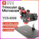 YCS 6558 6558x 6575x  Ultra HD Trinocular Microscope with Extra Large Base 6.5-58 Zoom for Mobile Phone PCB Welding Microscope Tool