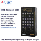 Aojiw Multi-port charger 60  ports cell phone charging station Smart chip control, safe and secure