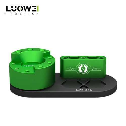 Luowei LW-316 360° Rotating Screwdriver Holder Multifunction Aluminium Driver Storage Rack Repair Tool Container Screw Organizer