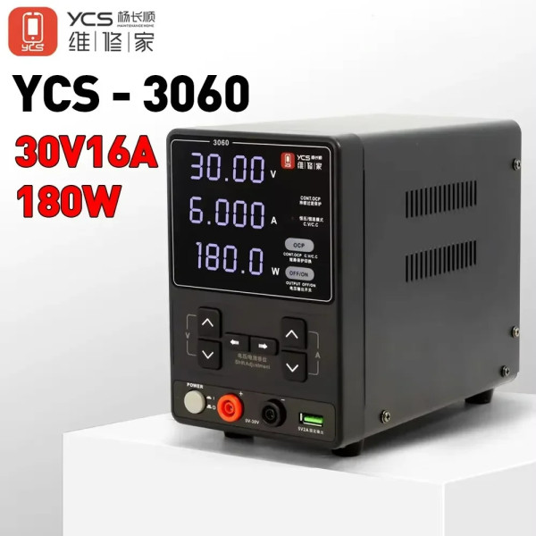 YCS Power Supply 180W 30V 6A High-Power for Mobile Phones Maintenance DC Ammeter Burning Machine Short Circuit Repair tools