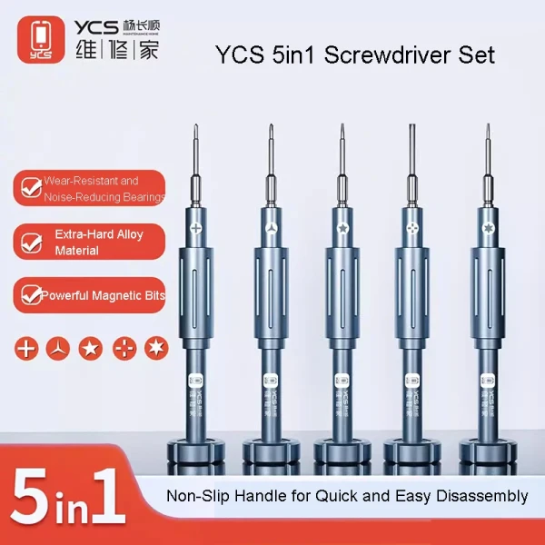 YCS Y101 5 IN 1 2D Precise Screwdriver Set High Precision Magnetic Screwdriver Bits for Disassembly Repair Tool Set