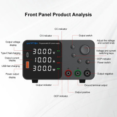 Lab Bench Power Supply Laboratory Switching Power Supply Unit 30V 10A Adjustable Digital Source 60V 5A Voltage Stabilizer 120V
