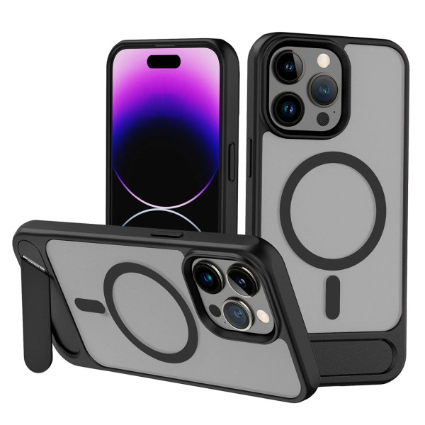 Apple series tilt stand mobile phone case frosted magnetic anti-fall