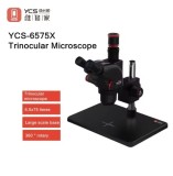 YCS 6558 6558x 6575x  Ultra HD Trinocular Microscope with Extra Large Base 6.5-58 Zoom for Mobile Phone PCB Welding Microscope Tool