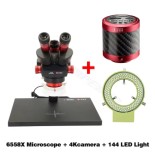 YCS 6558 6558x 6575x  Ultra HD Trinocular Microscope with Extra Large Base 6.5-58 Zoom for Mobile Phone PCB Welding Microscope Tool