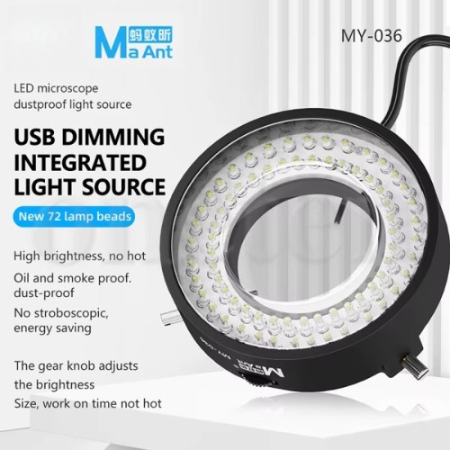 MaAnt MY-036 72 LED Highlight The Bead Microscope Dustproof Mirror Light Source