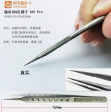 AMAOE 16c Pro straight tip tweezers strong clip with holes