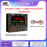 I2C C09 Waveform Ammeter 0-40V Input Dual Channel Voltage Current Tester 4 Inch HD Display Fast Diode Scaning Measurement Tester
