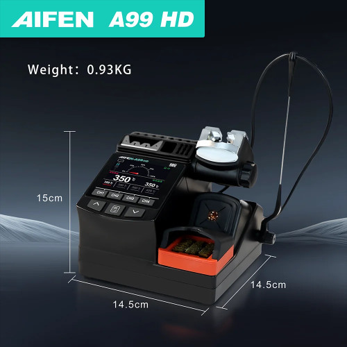 AIFEN A99HD Precision Tweezers Soldering Iron Station Compatible with C210/C245 handle for Microscope Soldering Electronics