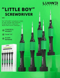 Luowei 5Pcs Ultra-Hard Anti-slip Screwdriver With Strong Magnetic Bits For Mobile Phone Camera Watch Repair Disassembly Tool Set