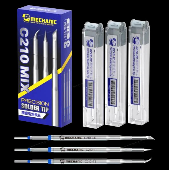 Mechanic Soldering Iron Tips TS/TI/TSK 3in1 Kits for T210 Handle Mobile Phones Soldering Station Welding Tip tools set