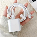 Transparent Protective Soft Case for iPhone 16 15 18/20W Fast Charging USB Data Cable Winder Protective Shell Case