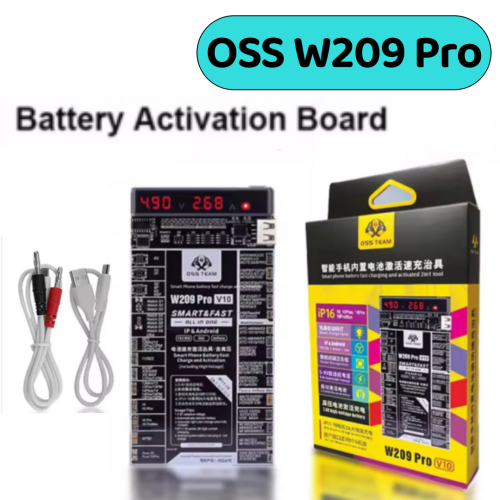 OSS W209 Pro V10 Phone Battery Fast Charge Activation 2in1 Tool for iPhone X-16PM Xiaomi SAM Circuit Board Charging Tester
