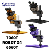 MECHANIC ROBOT Z4 6560T 7060T Trinocular Stereo Industrial Microscope Continuous Zoom WF10X25 for Phones PCB repair tools Sets