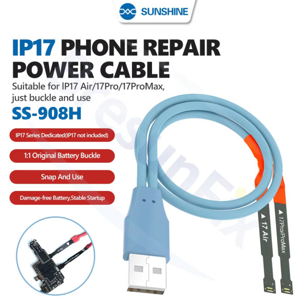 SUNSHINE SS-908H IP17 Dedicated Power-On Cable for IPhone 17 Air/17 Pro/17 Pro Max Repair Battery-Safe Rapid Power-On Tool