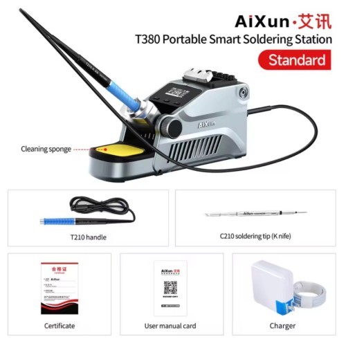AIXUN T380 Smart Soldering Station 2600mAh Support T210/T115 Handle Rapid Welding Rework Station Mobile Phone SMD BGA PCB Repair