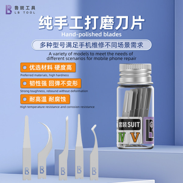 Luban Precision Pry Blade - High Temperature Resistant Tool for Hard Drive, CPU Delamination, IC Glue Removal, and Edge Cleaning. Essential for Phone Repa