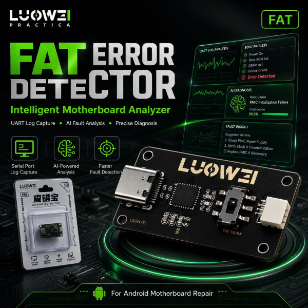 LUOWEI LW-FAT Error Detector Intelligent Motherboard Analyzer UART Log Capture Tool for Android Phone Repair Diagnostic Kit