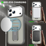 Matte Stand Magnetic Phone Case for iPhone 16E 11 12 13 16 17 Pro Max Air 14 15 Plus Magsafe Fold Bracket Wireless Charge Cover