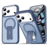 Matte Stand Magnetic Phone Case for iPhone 16E 11 12 13 16 17 Pro Max Air 14 15 Plus Magsafe Fold Bracket Wireless Charge Cover