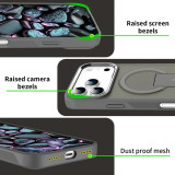 Matte Stand Magnetic Phone Case for iPhone 16E 11 12 13 16 17 Pro Max Air 14 15 Plus Magsafe Fold Bracket Wireless Charge Cover