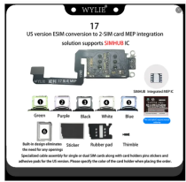 Wylie IP12 to 17 Built-In R-SIM DB Double SIM MEP SED iC Flex Cable SIM Card Management Accessory for iPhone