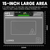 LUOWEI LW-HP2 15inch LCD Screen Disassembly Heating Mat for Mobile Phone Two-Layer Silicon Dual Zone Adjustable Heating Pad