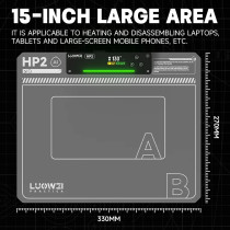 LUOWEI LW-HP2 15inch LCD Screen Disassembly Heating Mat for Mobile Phone Two-Layer Silicon Dual Zone Adjustable Heating Pad