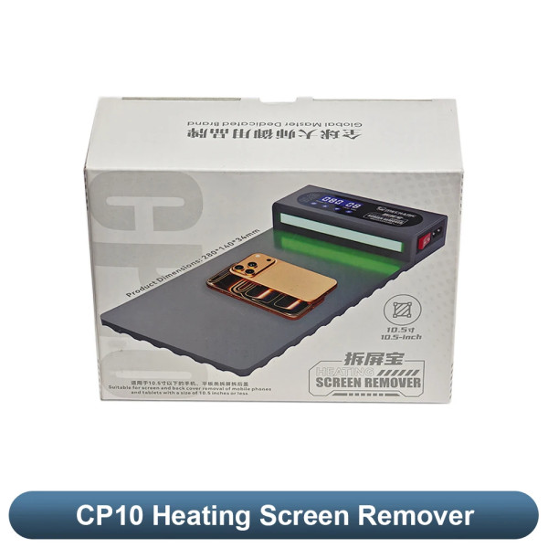 CP10 150W LCD Screen Separator Heating Plate with Dust Reveal Light 10.5  Soft Silicone Pad Phone Screen Repair Tool