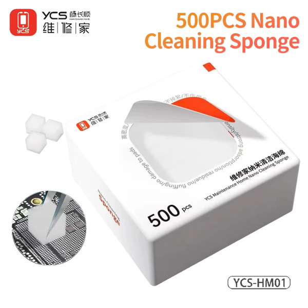 YCS-HM01 500PCS Nano Cleaning Sponge No Residue for Mobile Phone Repair Screen PCB Motherboard Chip Solder Cleaning Sponge