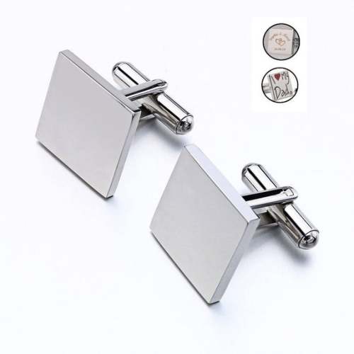 Titanium steel cufflinks blank-Square plane 16mm cufflinks, cufflink base, Cufflinks Bezel Setting,DIY Jewelry,custom cufflinks