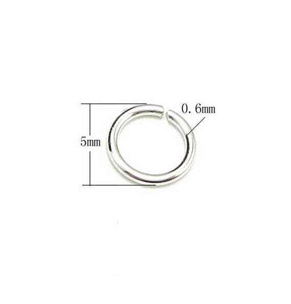 High quality 925 Sterling silver Jump Rings, Opened Jump rings soldered, Round,0.6mm  wire thickness,2.5mm 3mm 3.5mm 4mm 4.5mm