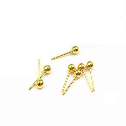 wholesale 50pcs 316L Stainless Steel 18K Gold Plated Blank Stud Earring Base 4/5/6/8mm Cabochon Cameo Setting Diy Jewelry