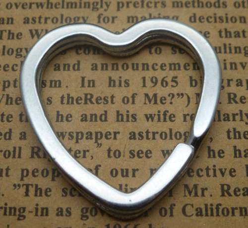 Silver Heart Key Ring Findings - Heart Key Chain Split Ring Key Ring - Bulk Lot Wholesale Keychain Findings Supply