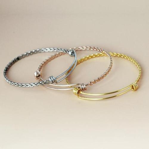 Titanium steel Adjustable Bangle Bracelet - Braided Bangle Bracelet, Expandable Titanium  Steel Wire Bracelet