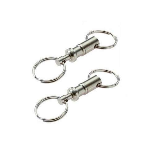 Quick Release Keychain, Pull-Apart Removable Handy Keyring with Two Split Rings Key Accessory