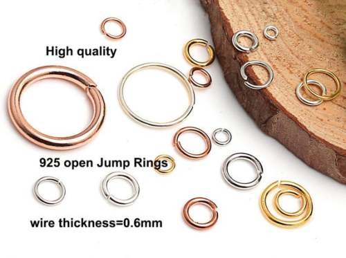 US$ 4.31 - High quality 925 Sterling silver Jump Rings, Opened Jump rings  soldered, Round,0.6mm wire thickness,2.5mm 3mm 3.5mm 4mm 4.5mm 