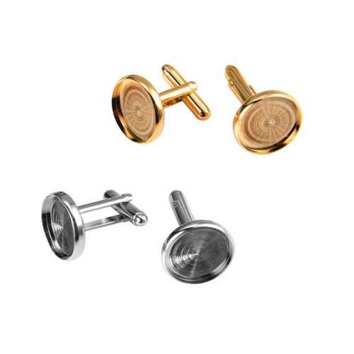 High Quality 24K gold plating or pure copper with electroplated  French cufflinks blank, cufflink base, 16mm 18mm 20mm