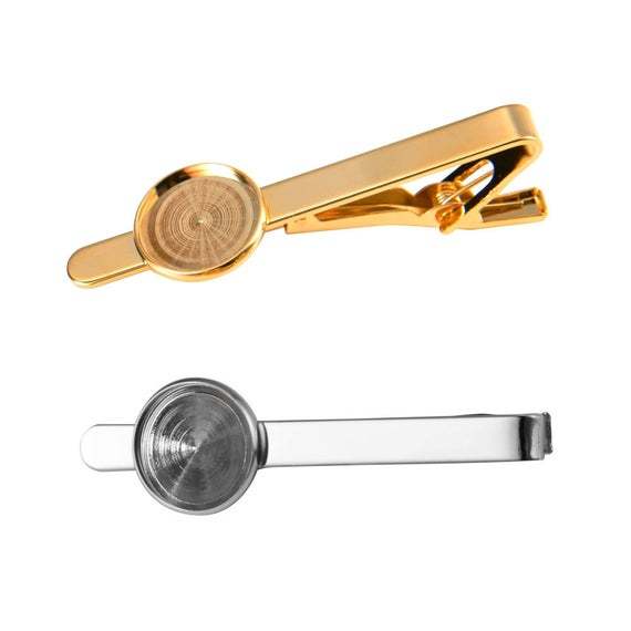 10pcs High Quality 24K gold plating or ectroplated Tie Clip with 16mm Round Bezel