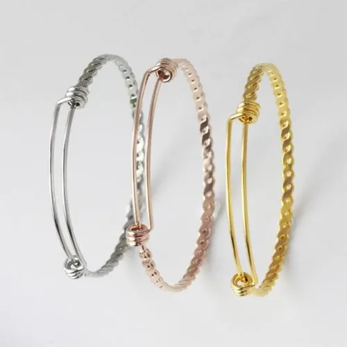 Titanium steel Adjustable Bangle Bracelet - Braided Bangle Bracelet, Expandable Titanium  Steel Wire Bracelet