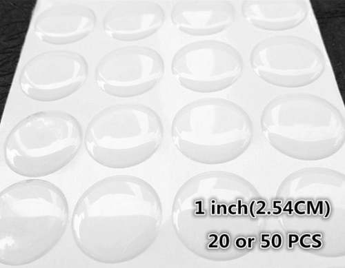 20 or 50pcs 1 inch (2.54cm) High Quality Clear Round Epoxy Stickers for Bottle Caps and Pendants, Wholesale Bottle Cap stickers  E001e