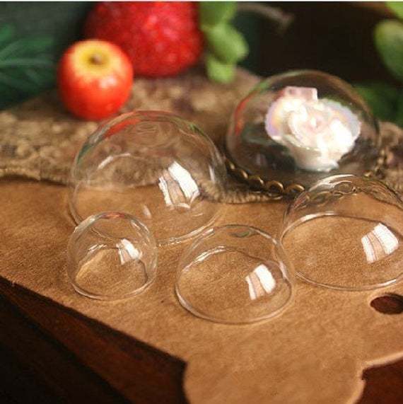 10pcs 15mm 16mm 20mm 25mm 30mm Clear Glass Cover, half glass globe bubble, Hollow Glass, necklace pendant,charming  601001