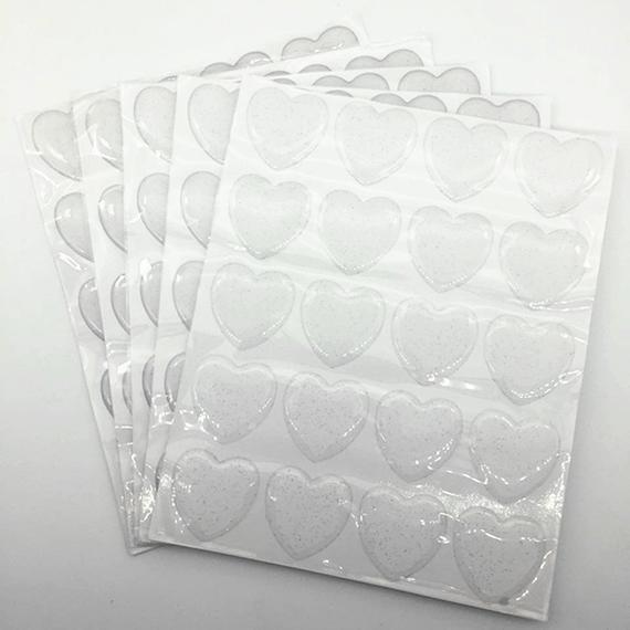 ON SALE-20 or 50pcs 1 inch (2.54cm) High Quality Heart Glitter Stickers Epoxy Adhesive Seal for Bottle Cap and Pendants