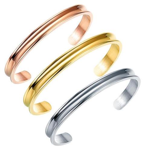 Titanium steel Blank Cuff Bangle Bracelet,Bracelet Blanks,High Quality C open bracelet.Couple bracelets, Groove width:4mm