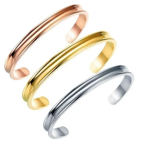 Titanium steel Blank Cuff Bangle Bracelet,Bracelet Blanks,High Quality C open bracelet.Couple bracelets, Groove width:4mm