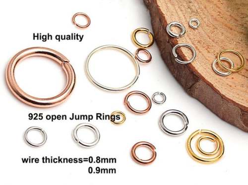 High quality S925 Sterling silver Jump Rings, Opened Jump rings soldered, Round,  0.8  0.9 wire thickness,5mm 6mm 12mm