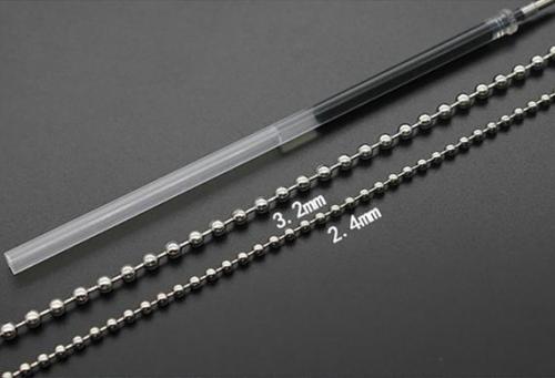 High quality, fine polishing process-Titanium Steel Bead Chain Necklace, 27  chain, 3.2mm chain, Sweater chain，silver bead chain